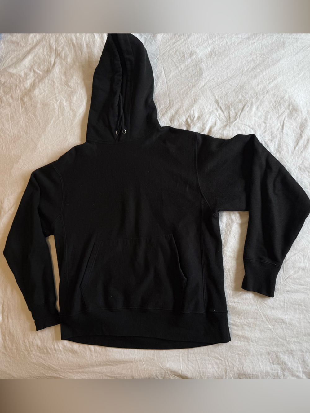 Champion Black Reverse Weave Hoodie with Drawstring